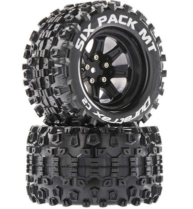Duratrax Six Pack MT 2.8 Mounted Tyres Black 14mm Hex