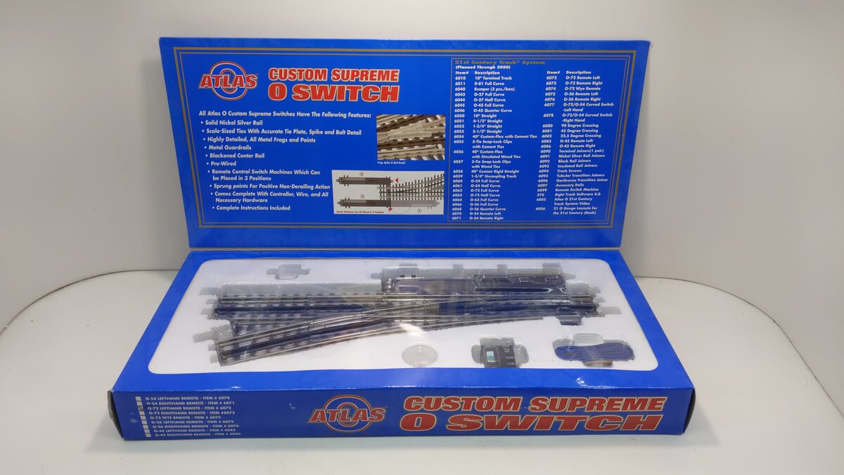 Atlas 6072 O Gauge Nickel Silver O-72 Left Hand Remote Switch Turnout