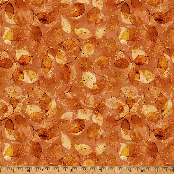 HOFFMAN - Harvest Bouquet - Spectrum Digital - Leaf Print - Orange
