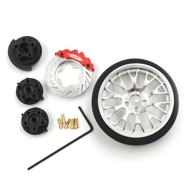 YAYA-0625SV YEAH RACING Aluminum Transmitter Steering Wheel Set Silver Type A fits Futaba KO Sanway FlySky Traxxas