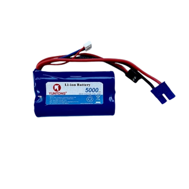 Yuntong 2S 5000mAh 7.4V Li-Ion w/JR & EC3 Discharge Plugs