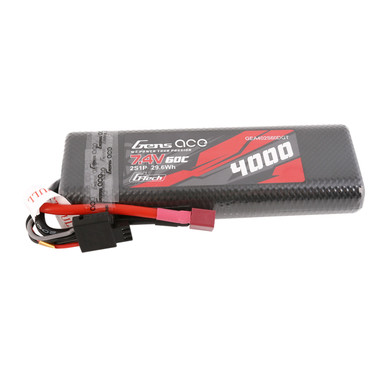 GA60C40002SDGT GENS ACE G-Tech 4000mAh 7.4V 60C 2S1P Hardcase Lipo Battery Pack 8# with Deans Plug