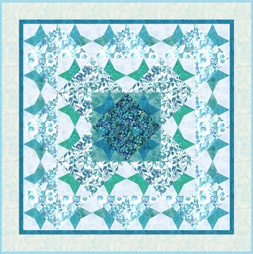 Hoffman - Get-Pieced - "Opal" - Aquarius Quilt Kit by Kimberly Jahnz