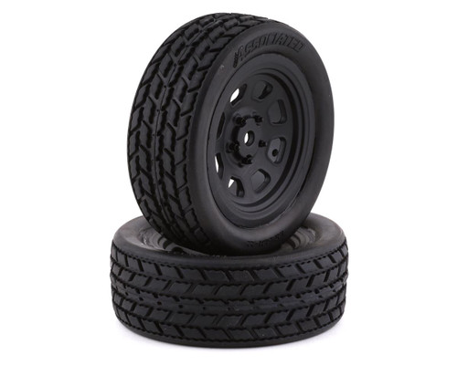 Team Associated 71194 SR10 Front Wheels w/ Street Stock Tires, Mounted