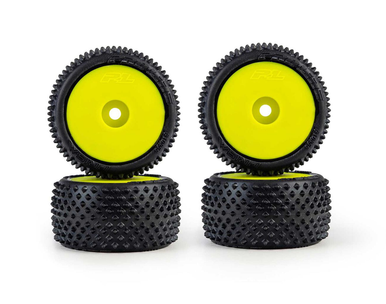 Pro-Line Racing1/28 Prism Front/Rear Carpet Tyres Mounted for Losi Micro-T Yellow