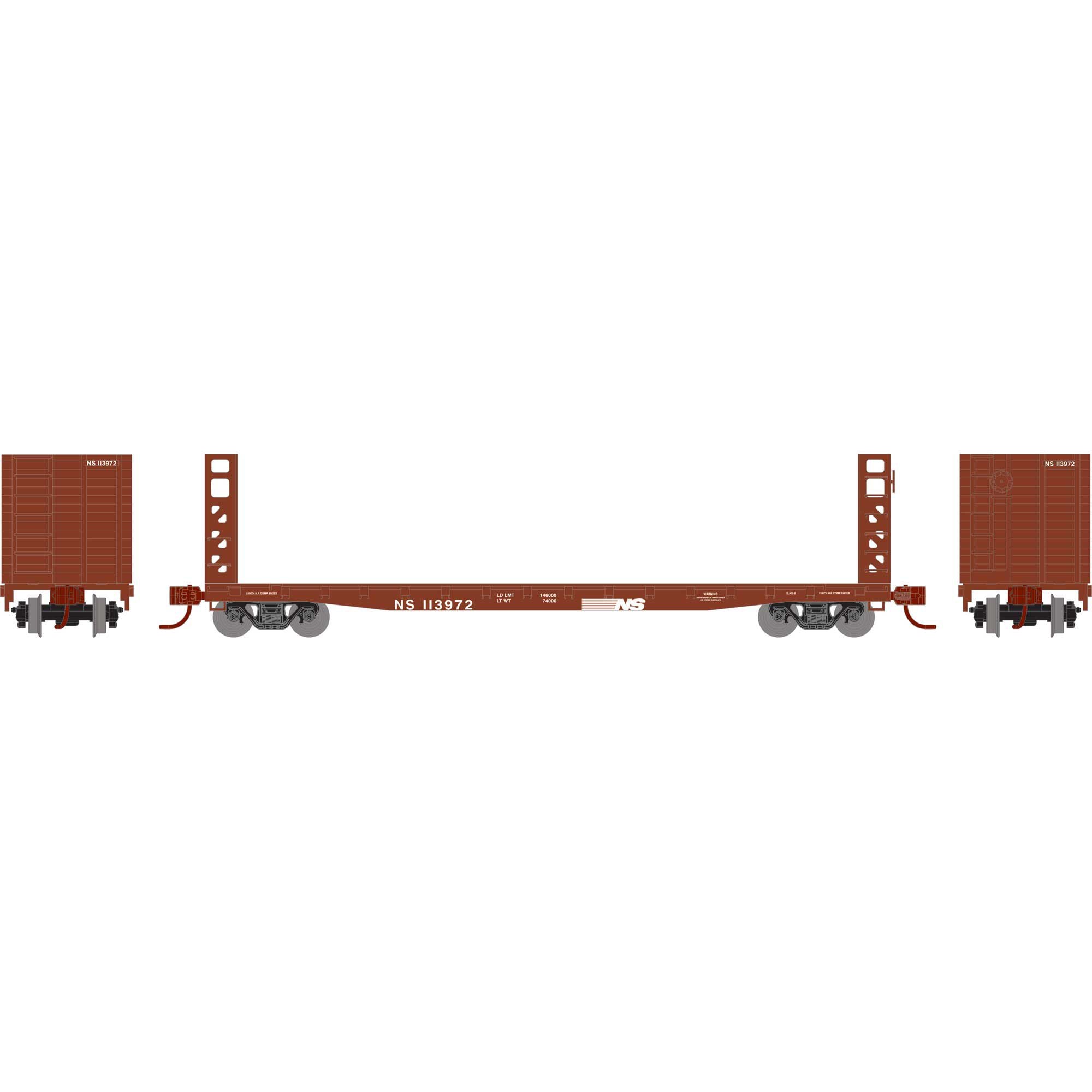 N ATH 53' GSC Bulkhead Flat Car NS #113972 (ATH-1589)