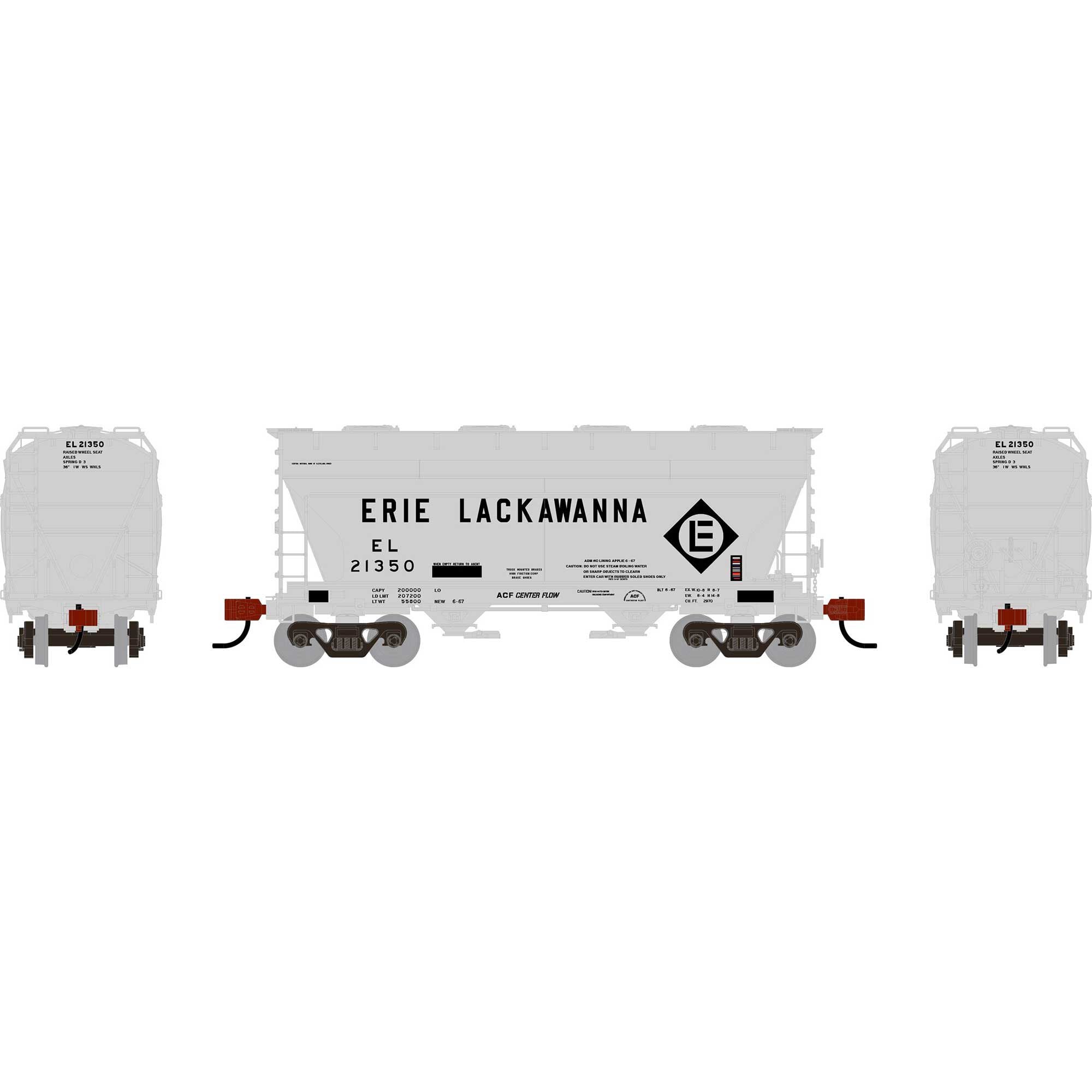 HO ACF 2970 Covered Hopper EL Primed For Grime #21350 (ATH-1680)