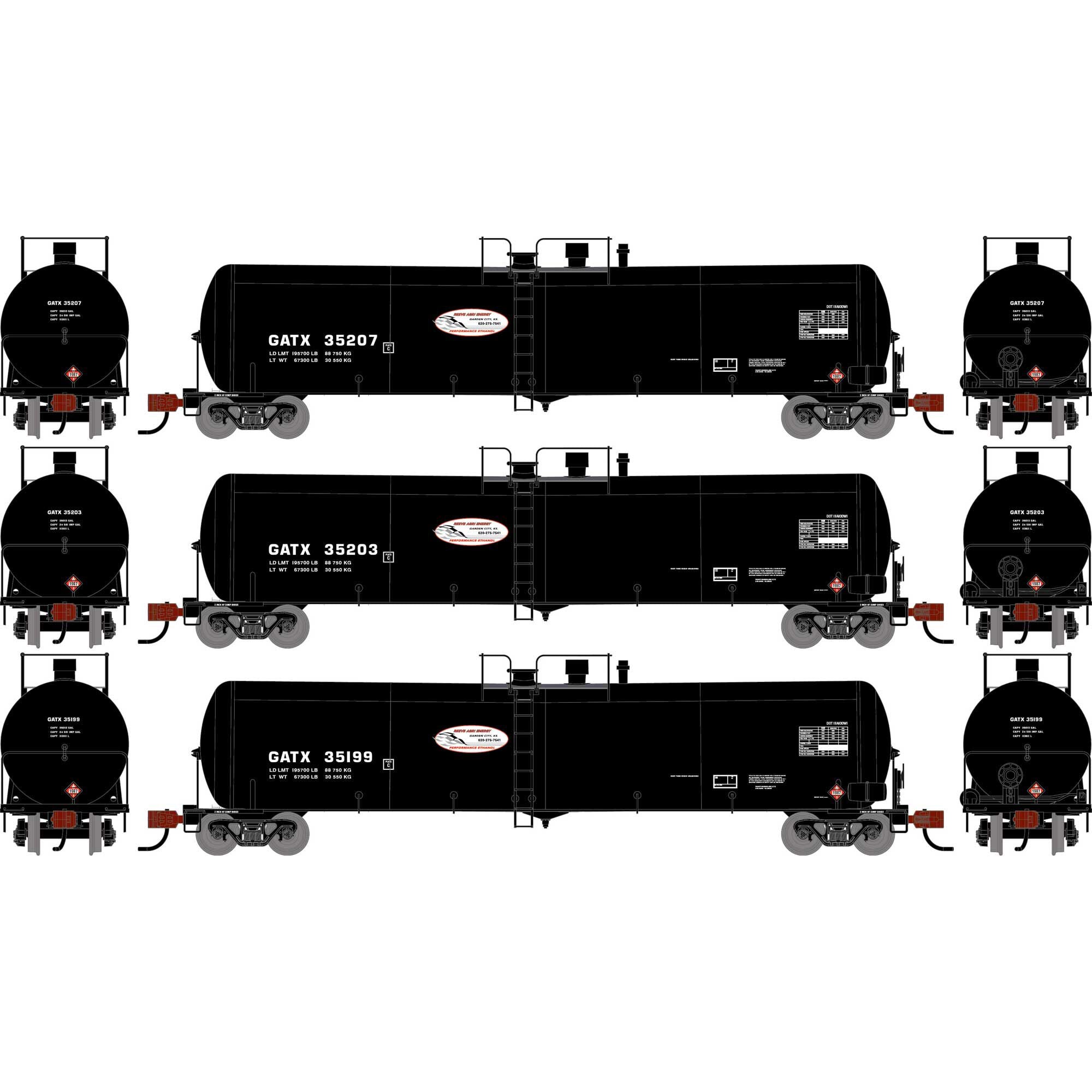 N ATH 30K Ethanol Tank Car GATX #35199/35203/35207 (ATH-2431)