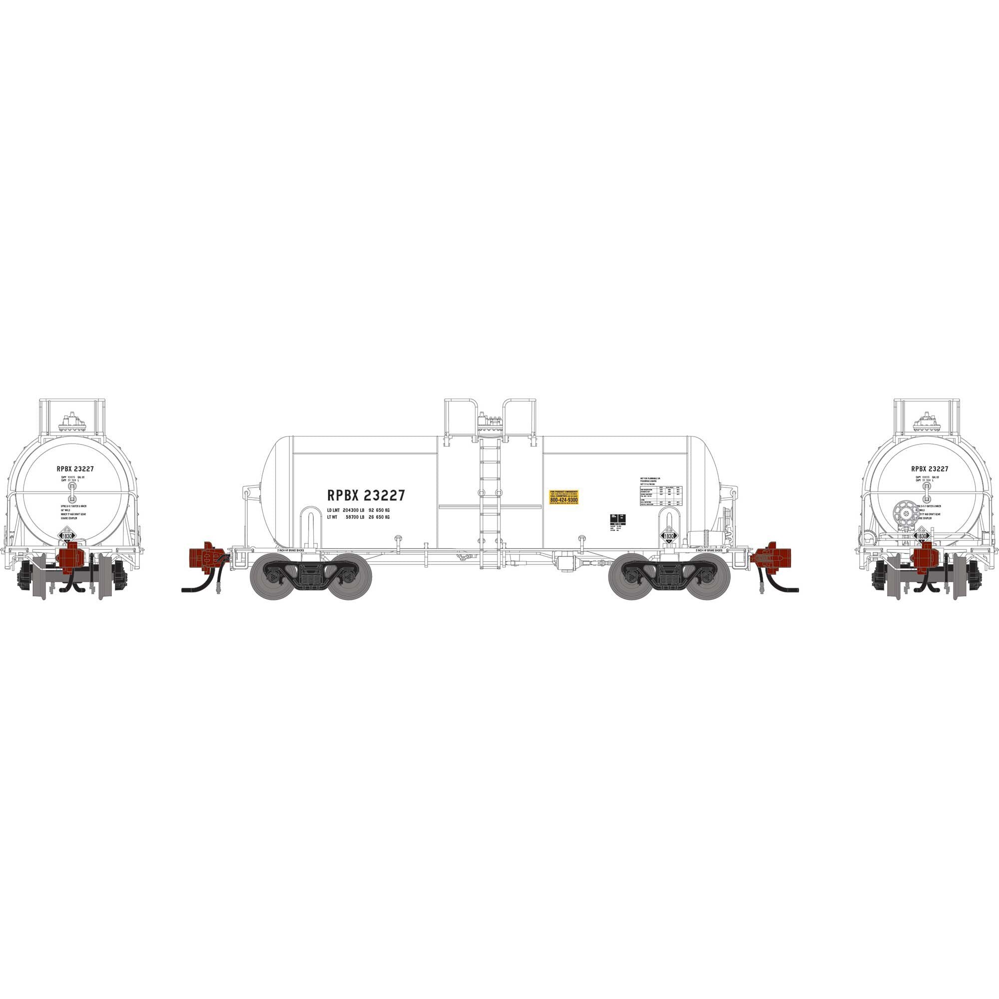 N 13K Gallon Acid Tank Car RPBX #23227 (ATHG-1482)