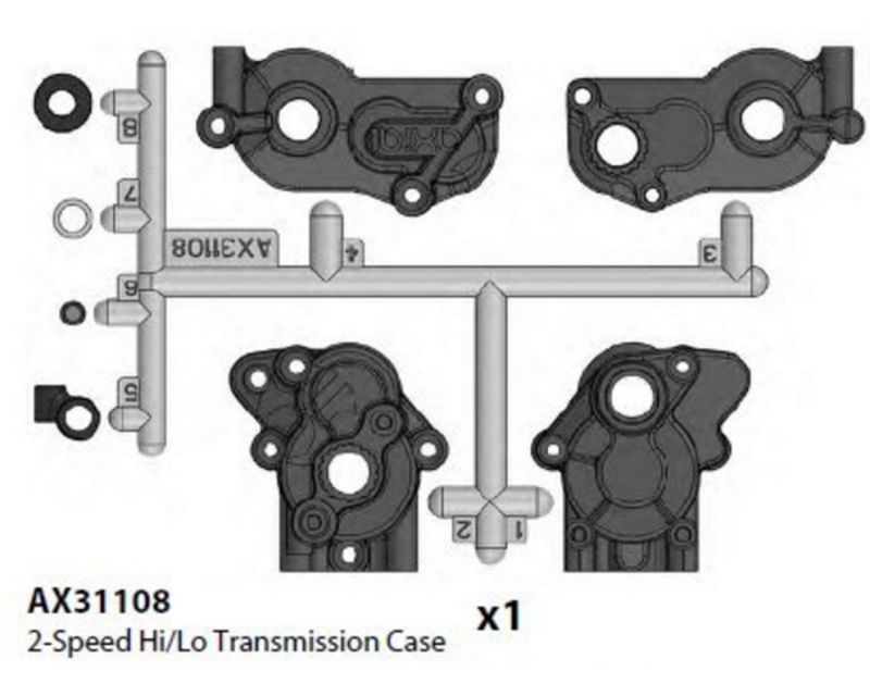 Axial AX31108 2-Speed Hi/Lo Transmission Case Yeti RR10 Bomber (AX31108)