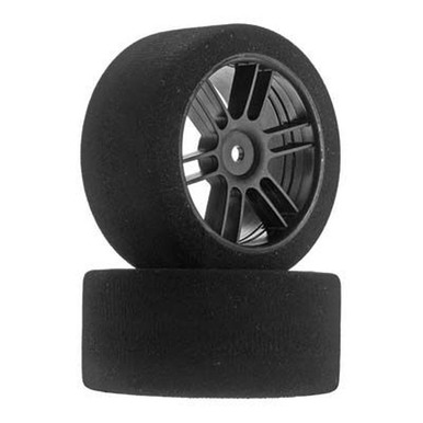 BXRF3038B BSR RACING 1/10 30mm Nitro Touring Foam Tires, Mounted, 38 Rear, Black Wheels (2)