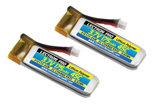 Common Sense RC 1S175-45M Lectron Pro 3.7V 175mAh 45C Lipo Battery 2-Pack for Blade 70S (1S175-45M)