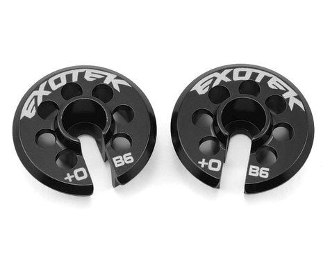 Exotek EXO1694BLK B6 +0 Offset Spring Perch, Alloy, 1 pair, for B6/B6D, Black Anodized