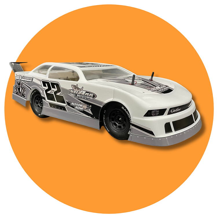 Shark RC Outlaw Body,w/ Chili Bowl Style Spoiler, clear