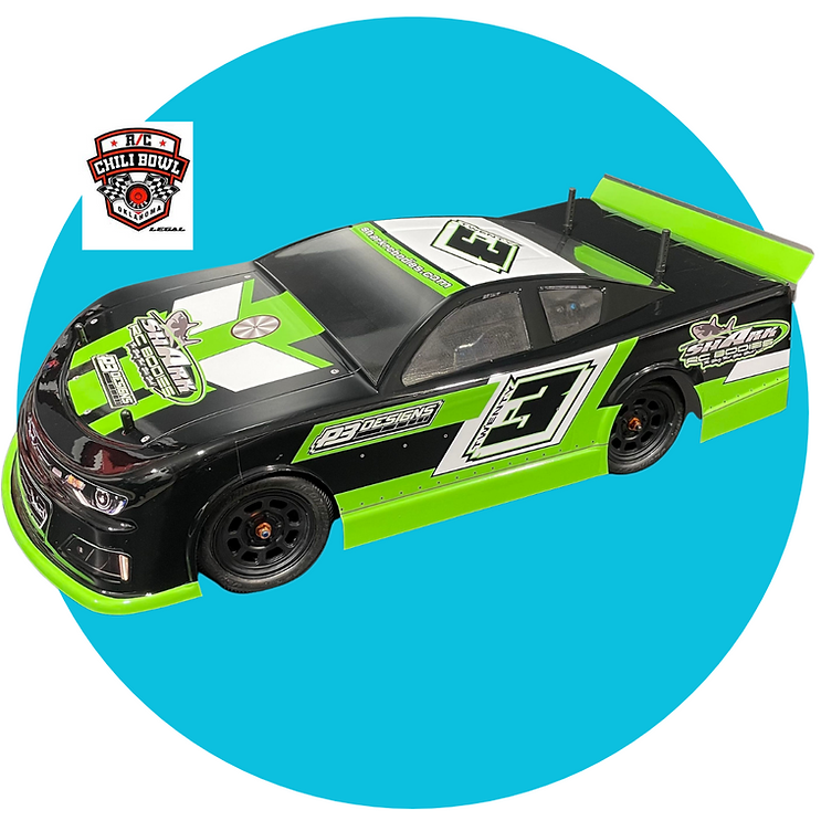 Shark RC Smokescreen Body, w/ Chili Bowl Style Spoiler, clear