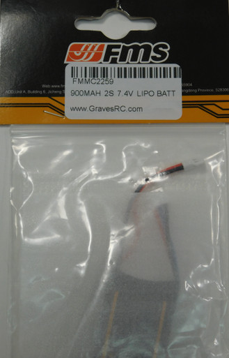 FMMC2259 FMS 900mAh 2S 7.4V Lipo Battery