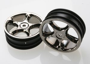 Traxxas 2473A Wheels, Tracer 2.2" (black chrome) (2) (Bandit front)