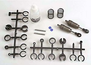 Traxxas 2658 Big-bore shocks (short) (hard-anodized & PTFE-coated T-6 aluminum)(assembled with TiN shafts) with springs (f/r) (2)