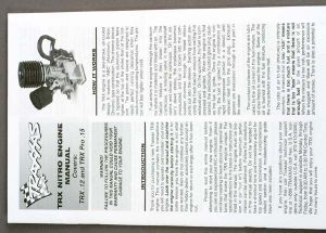 Traxxas 4099 Engine manual, TRX
