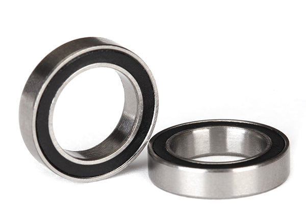 Ball bearings, black rubber sealed (12x18x4mm) (2), TRA-5120A