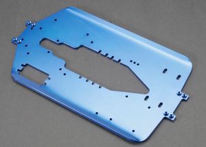 Traxxas 5122X Chassis, T-Maxx, long wheelbase (extended 30mm) (6061-T6 aluminum, 4.0mm) (blue anodized)