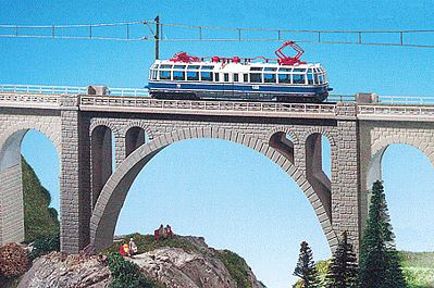 Kibri 37666 N Scale Stone Arch Viaduct Bridge -- 8-3/8 x 1-1/2"20.9 x 3.8cm