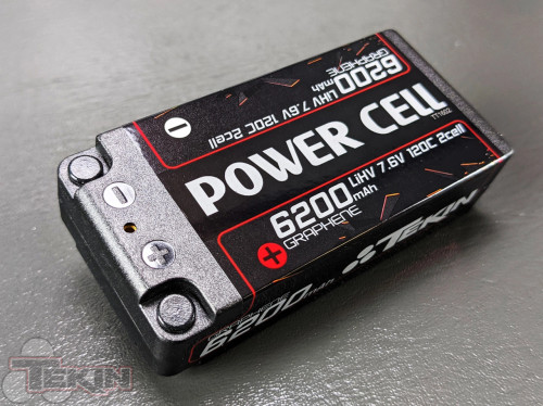 Tekin Power Cell 2S Hard Case Shorty 120C Graphene LiPo Battery (7.6V/6200mAh) w/5mm Bullets