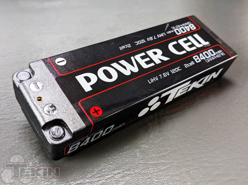 Tekin Power Cell 2S Hard Case 120C Graphene LiPo Battery (7.6V/8400mAh) w/5mm Bullets
