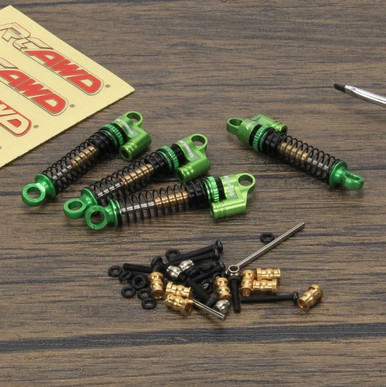RCAWDAC3002G RCAWD Alloy Threaded Telescopic Double Barrel Shocks for 1/24 FMS FCX24 - Green