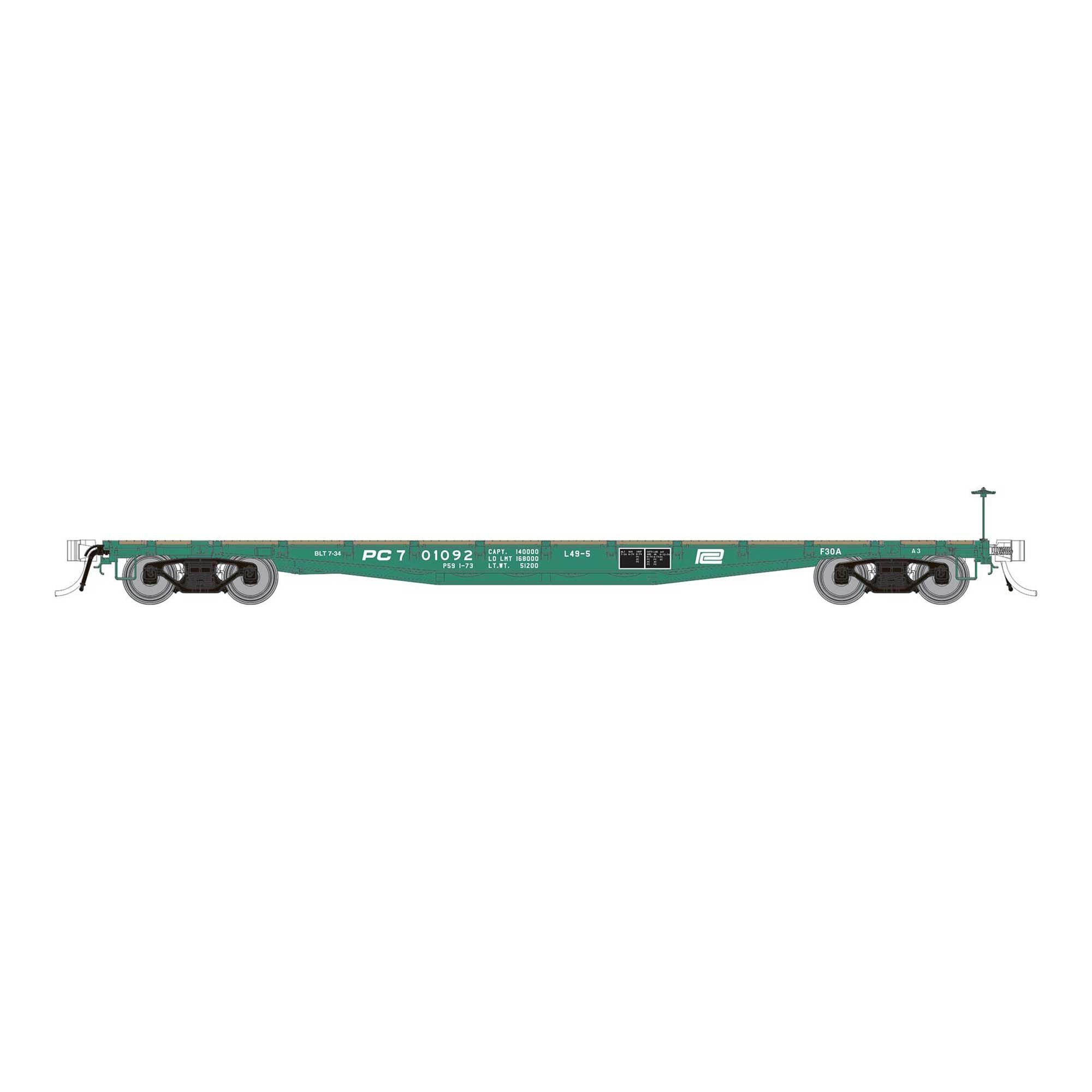 HO F30A 50 Flat Car Penn Central (RPI138014)