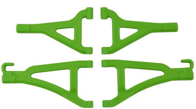 RPM80694 RPM R/C PRODUCTS - GREEN FRONT UPPER & LOWER A-ARMS FOR TRAXXAS MINI E-REVO