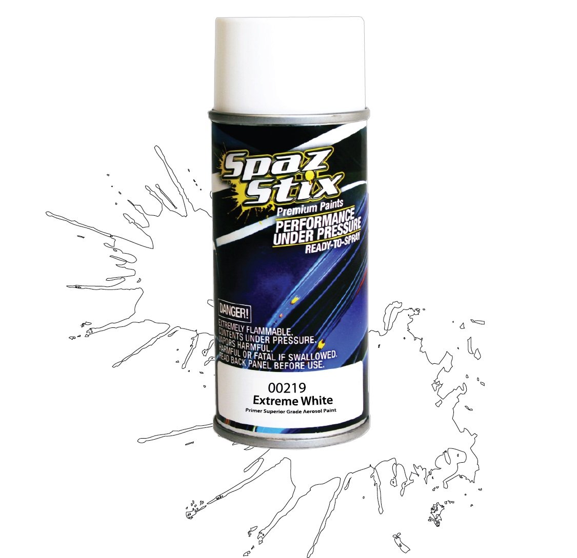Spaz Stix SZX00219 EXTREME WHITE PRIMER Paint, 3.5oz Can