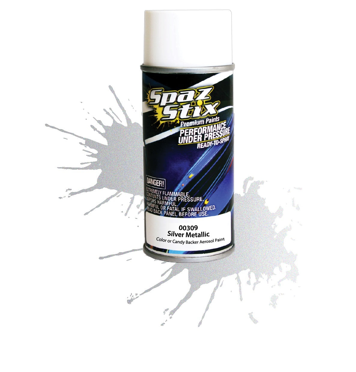 SPAZ STIX SZX00309 SILVER METALLIC BACKER SPRAY Paint, 3.5oz Can