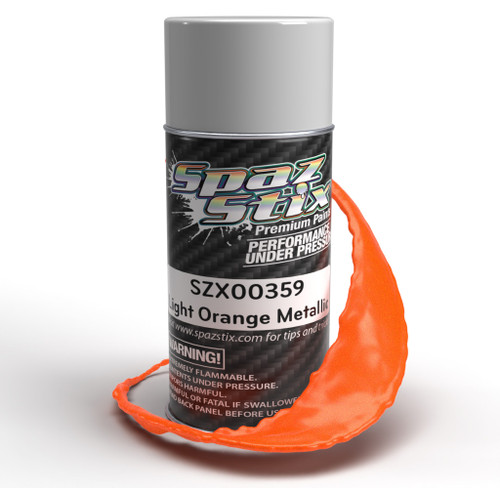 Spaz Stix Light Orange Metallic Aerosol Paint, 3.5oz Can