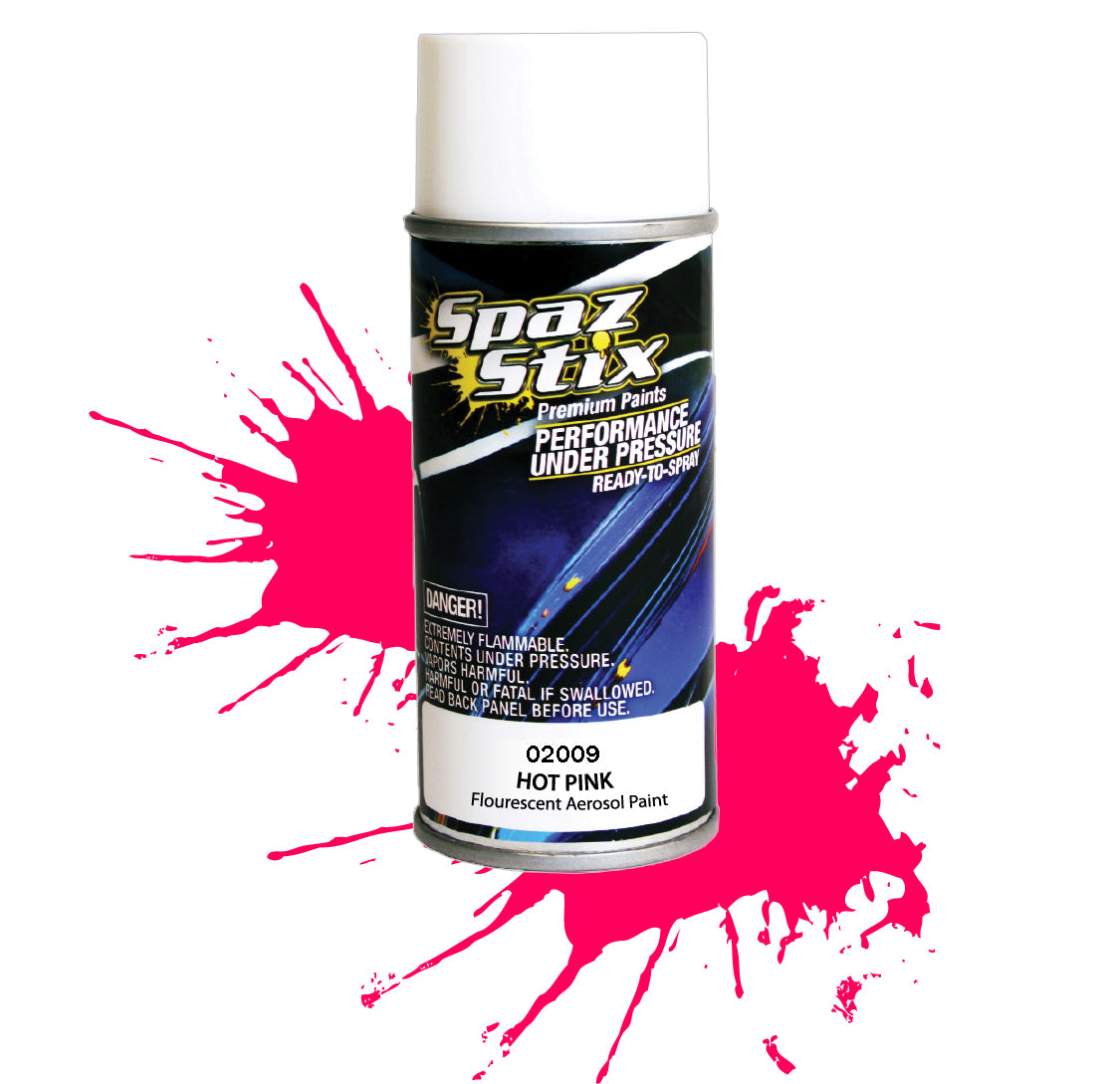 SPAZ STIX SZX02009 HOTPINK FLOURESCENT AEROSOL Paint, 3.5oz Can