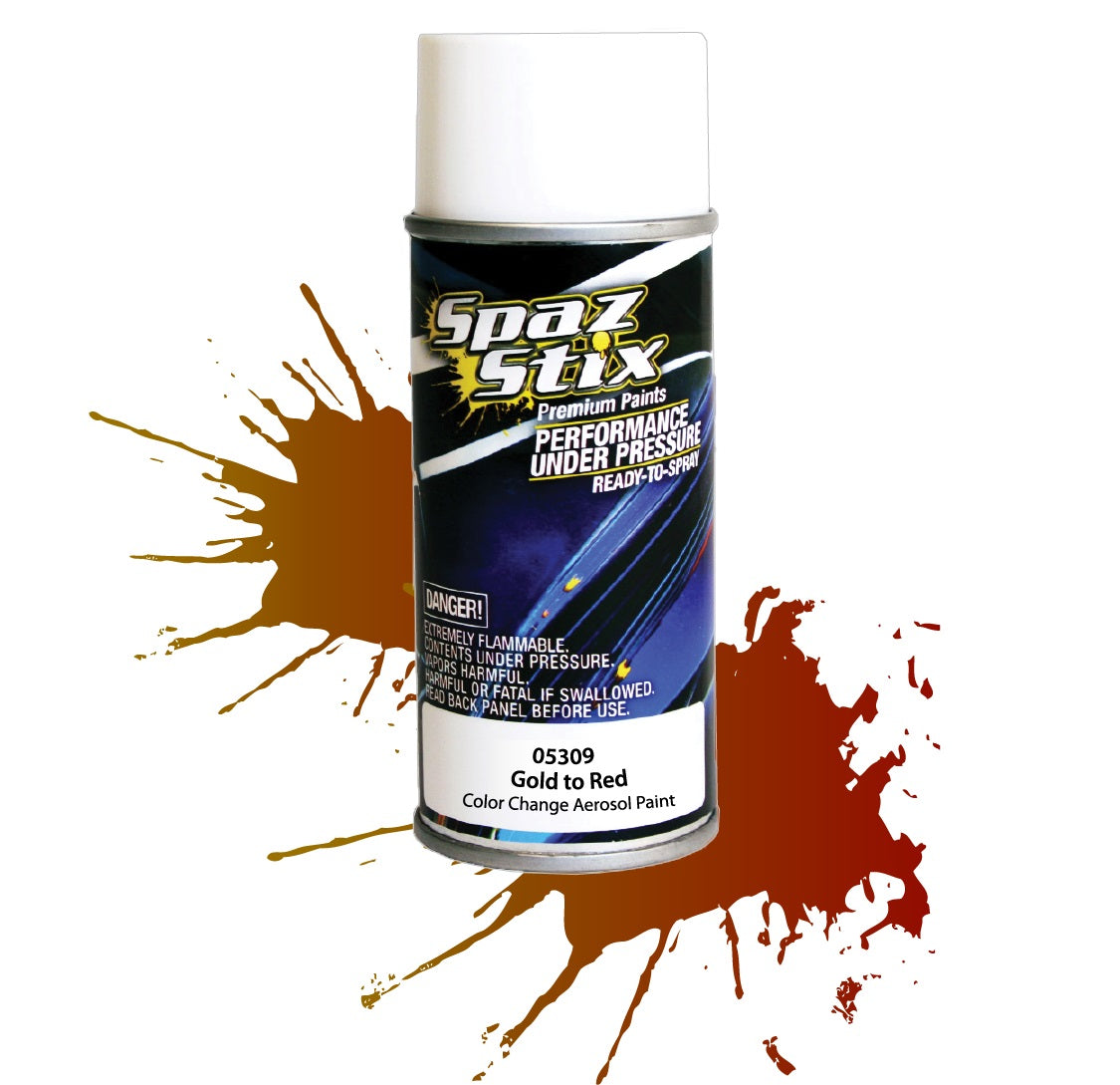 SPAZ STIX SZX05309 COLOR CHANGE Gold / Red Aerosol Paint, 3.5oz Can