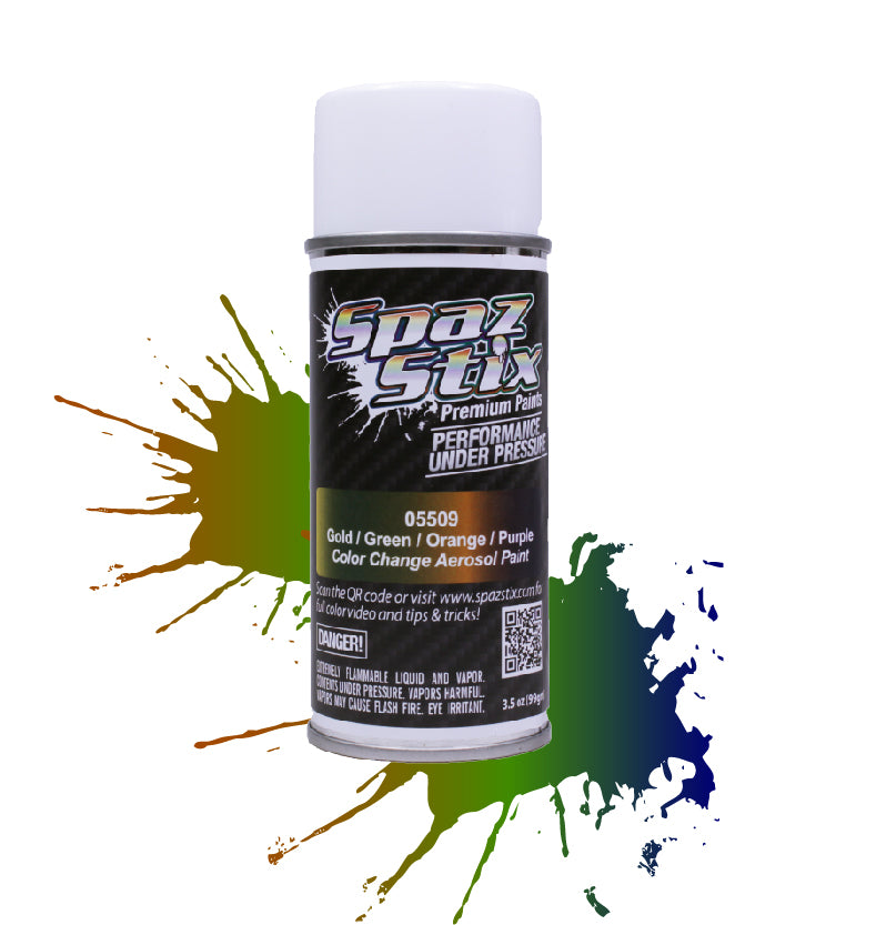 SPAZ STIX SZX05509 COLOR CHANGE Gold / Green / Orange / Purple Aerosol Paint, 3.5oz Can