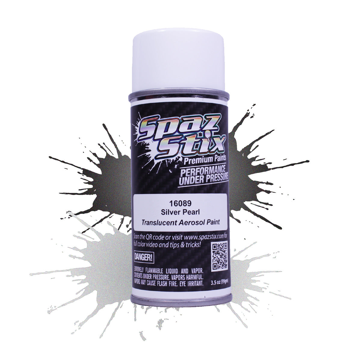 Spaz Stix SZX16089 SILVER Pearl Aerosol Paint, 3.5oz Can