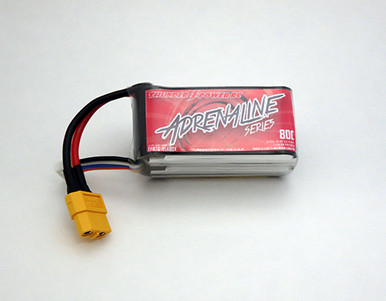 TP870-4SA80X Thunder Power 870mAh 4-Cell/4S 14.8V FPV Adrenaline 80C LiPo Battery, XT60