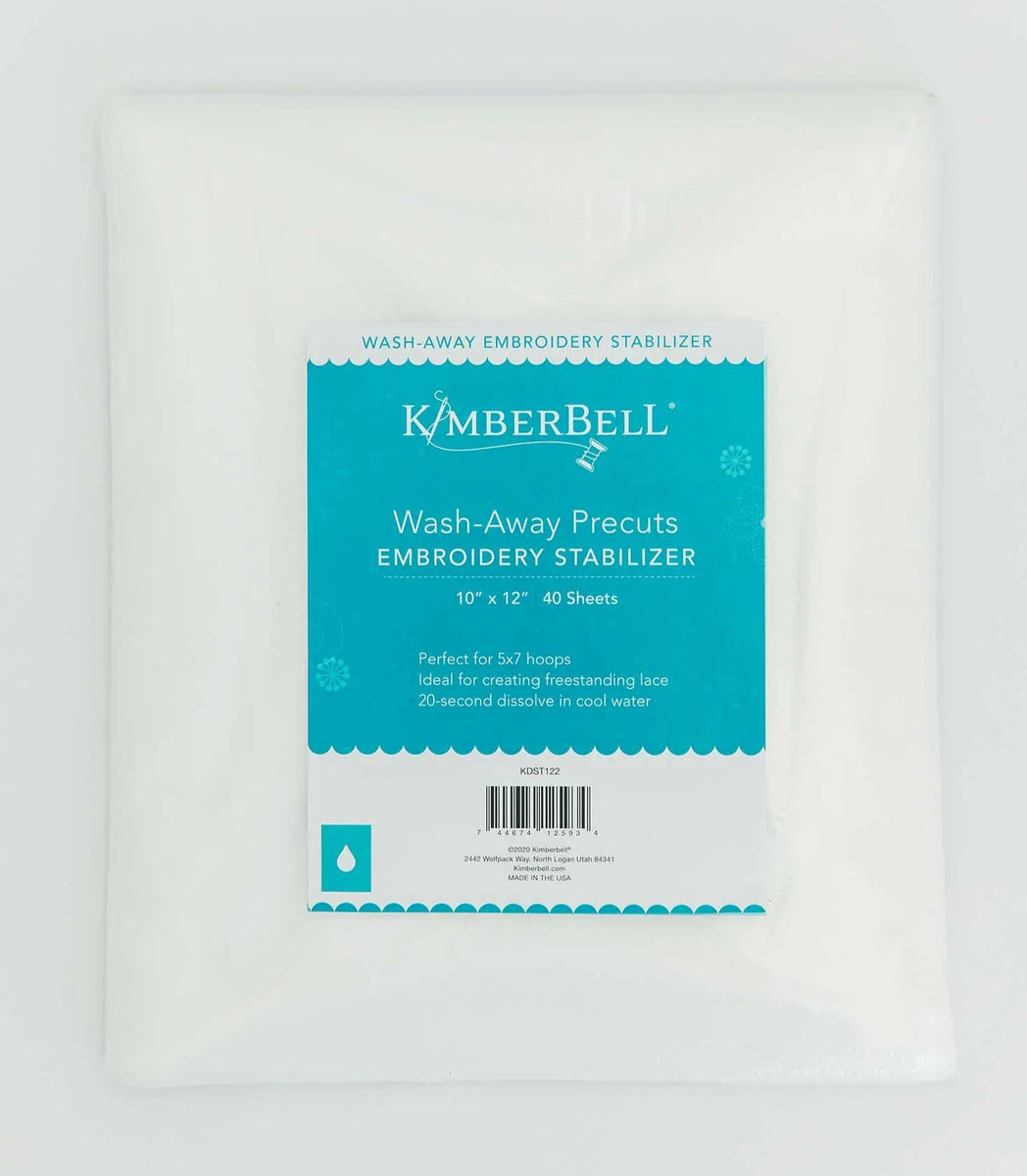 KimberBell Wash-Away Precuts 10x12 Embroidery Stabilizer - 40 ct