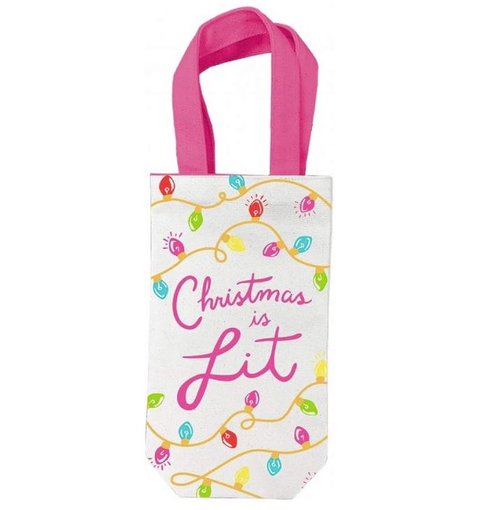 Christmas Is Lit Wine Bag from Viv & Lou