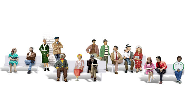 Woodland Scenics A1908 HO Scale Figures - Sixteen Passengers
