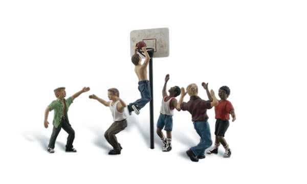 Woodland Scenics A2207 N Scale Figures - Shootin' Hoops