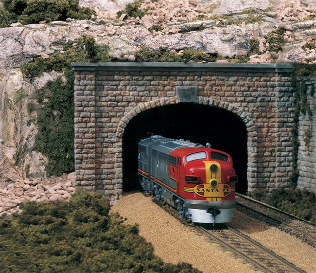 Woodland Scenics C1157 N Scale Double Track Tunnel Portal - Cut Stone