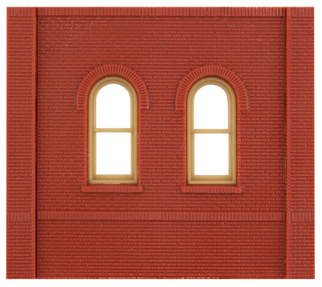 Woodland Scenics DPM 30103 HO Scale Dock Level Wall Sections - Arched Windows 4-Pack