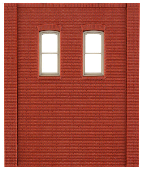 Woodland Scenics DPM 30139 HO Scale Two Story Wall Sections - 2 High Rectangle Windows 4-Pack