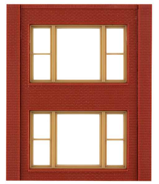 Woodland Scenics DPM 30164 HO Scale Two Story Wall Sections - 20th Century Windows