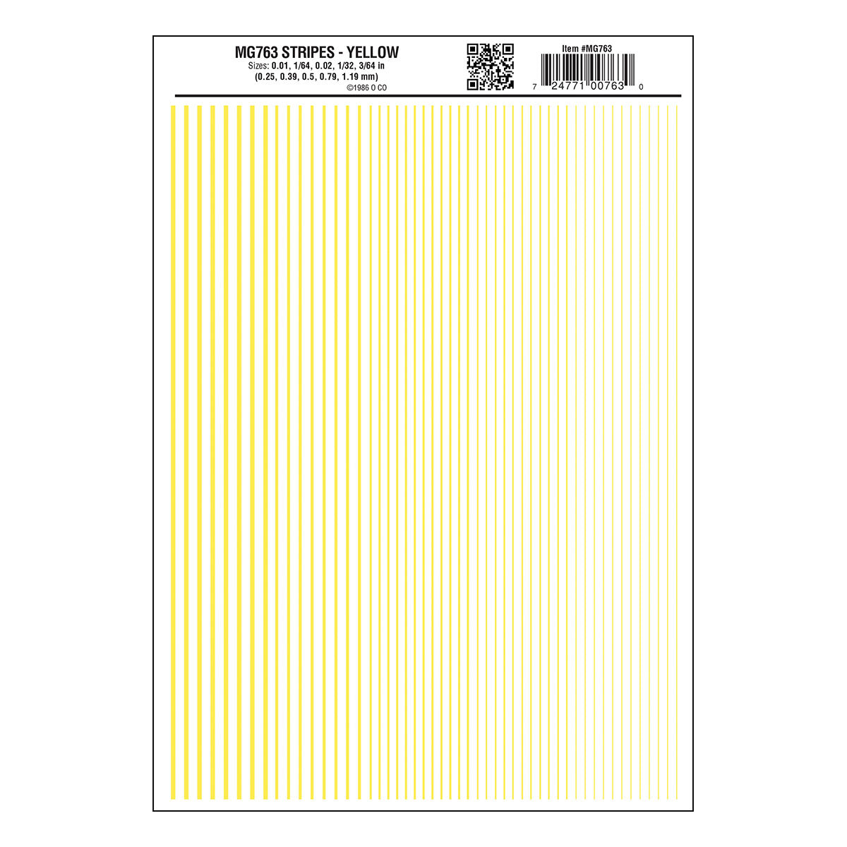 Woodland Scenics MG763 Model Graphics, Stripes, Yellow