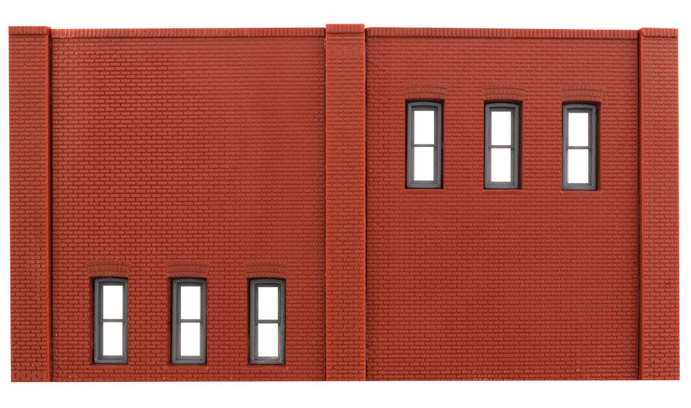 Woodland Scenics DPM 60123 N Scale Two Story Wall Sections - 6 Windows 3-Pack